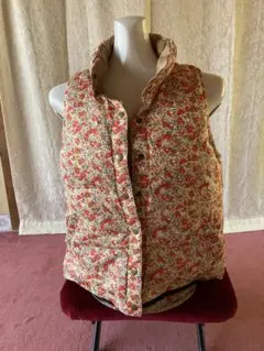 花柄ノースリーブ　ベスト　リバーシブル