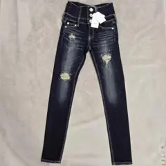 GYDA ハイウエストバッククロスダメージスキニーデニム　完売XS・IDG