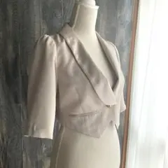 GRACE CLASS 美品ショート丈ジャケット ボレロ グレージュ サテン光沢