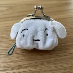 クレヨンしんちゃん　シロ　がま口ポーチ 小型 ホワイト