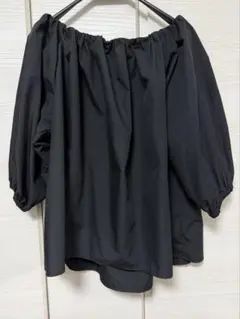 美品】CLANE バルーントップス フリーサイズ 黒 ギャザーデザイン 完売 