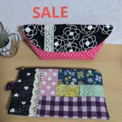 パッチワークマルチポーチ　花柄マルチポーチ