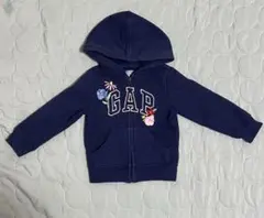 GAP ジップパーカー 花 フラワー刺繍 フード付き 2歳 95cm