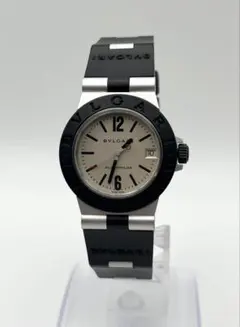 【極美品】ブルガリ ユニセック　AL32TA クォーツ　スポーツ　黒・白 中古)BVLGARI ブルガリ アルミニウム AL32TA 9Pダイヤ（商品ID