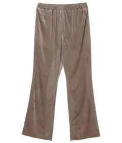 アースミュージック&エコロジー ベロアカットパンツ ロングパンツ ベージュ