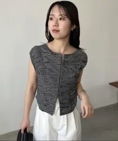 UNITED ARROWS ギンガムチェック 半袖カーディガン - メルカリ