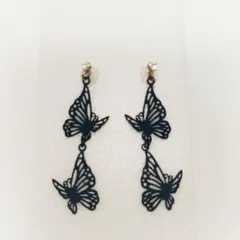 樹脂 シリコン ピアス 透かし 蝶