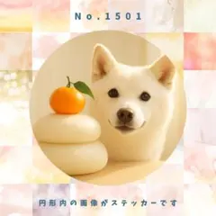 【送料無料】　防水ステッカー　柴犬　お正月　　No.1501