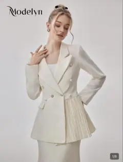 SHEIN Modelyn プリーツヘム入り ジャケット 長袖 レディースのサムネイル