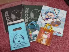 【新品未使用品】スヌーピー　手提げ袋　巾着　まとめ売り　6点　平成レトロ