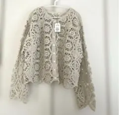 新品未使用☆かぎ針風カーディガン