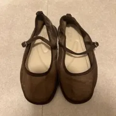 ZARA KIDSブラウン バレエシューズ メッシュ素材