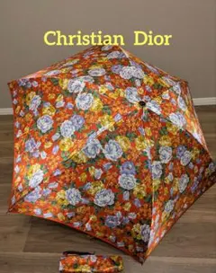 Christian Dior 旧ロゴ ドット総柄 晴雨兼用折りたたみジャンプ傘 2025