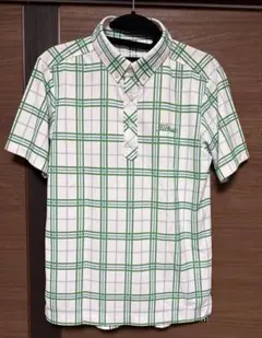 タイトリスト 半袖ポロシャツ チェック柄 ホワイト グリーン S ゴルフ