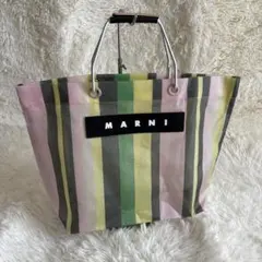 MARNI マルニ ジャガード トートバッグ ピンク グリーン FE1016 - メルカリ