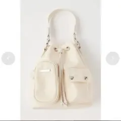 MOUSSY UTILITY BUCKET BAG アイボリー