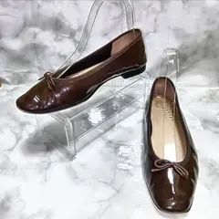 MARGARET HOWELL idea◆バレエシューズ◆茶 ◆エナメル◆23のサムネイル