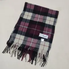 filpucci カシミヤ100% マフラー チェック　ベージュ　ボルドー