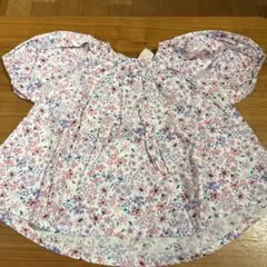 90cm プティマイン　花柄　半袖トップス　チュニック　ブラウス