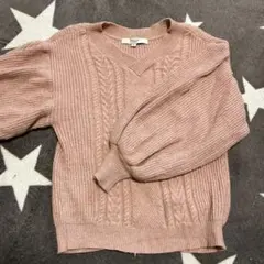 DRAW on the day ピンク M ケーブル編み ニット