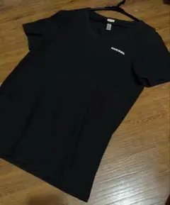 DIESEL ディーゼル 半袖 ブランド Tシャツ Lブラック Vネック