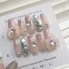 現品ネイルチップ◇キルティングネイル ワンホン フレンチガーリー