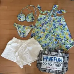 フラワープリント セパレート水着セット Mサイズ