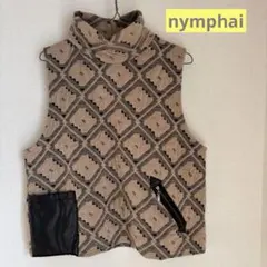 nymphai 幾何学模様タートルネックニットベスト