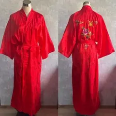 古着　ヴィンテージ レトロ　刺繍　チャイナガウンused ビンテージ　希少