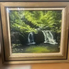 川島実 流れ（奥入瀬）肉筆油彩画 - メルカリ