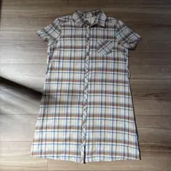 INDIVI 半袖チュニック ワンピース　シャツ　ベージュ／40のサムネイル
