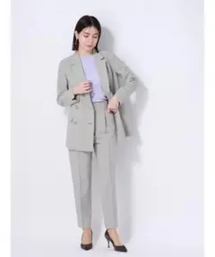 スーツスクエア レディース パンツスーツ上下セットアップ グレー