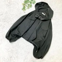 WEGO ナイロンジャケット　ブラック　F　フード付き　ショート丈