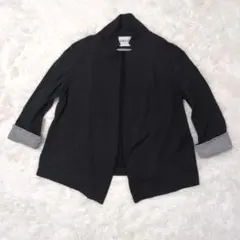 GEORGES RECH 日本製 ノーカラー羽織 黒 40/L 上品 きれいめのサムネイル