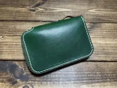 moku moku ICHI 二つ折り財布 一枚革 レザー グリーン ミニ財布 - メルカリ