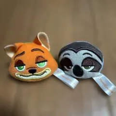 ズートピア2ぬいぐるみフェイスリングニックとフラッシュ
