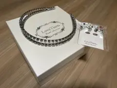 Love Tiara 2連クリスタルカチューシャ＆ピアスセット