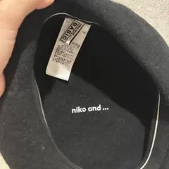 美品　nikoand... ベレー帽　ブラック　抗菌防臭