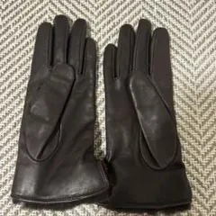 破格！得！！ ダークブラウン レザー手袋 ファー裏地付き