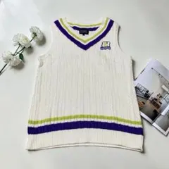 美品　パーリーゲイツ　PEARLY GATES (1) ケーブルニットベスト　白のサムネイル