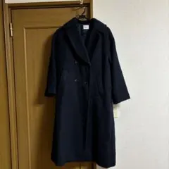 ネイビー ダブルブレスト チェスターコート