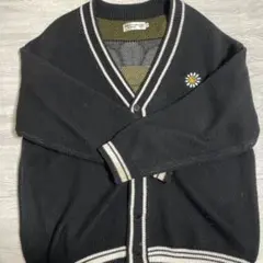 黒 ダイジー刺繍 カーディガン Smiley