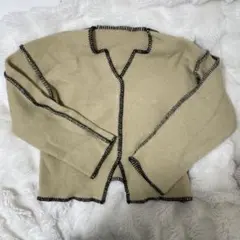 KBF ベージュ ニット ステッチデザイン 2Wayニット