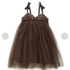 アプレレクール チュールレースワンピース サイズ80 ブラウン