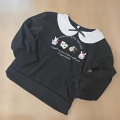 黒い襟付きトレーナー 140