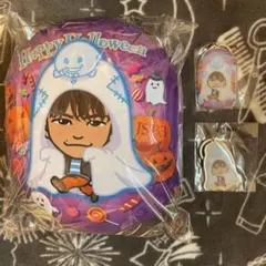 NAOTO ミニクッション、メタルキーホルダー ハロウィン 3点セット