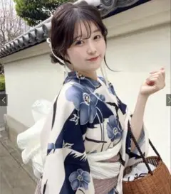GRL 花柄浴衣［gi1527] モダンネイビーホワイト浴衣のみ