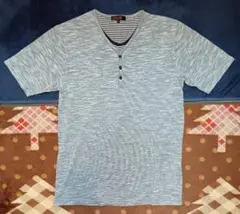 AVAIL 半袖シャツ Lサイズ グレー系 ストライプのサムネイル