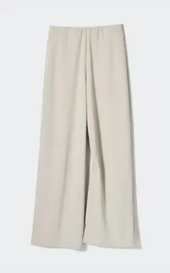 【未使用】UNIQLOクレープジャージーストレートパンツ　Lサイズ　ナチュラル