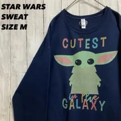 STAR WARS スターウォーズプリントスウェットトレーナー　M ネイビー古着